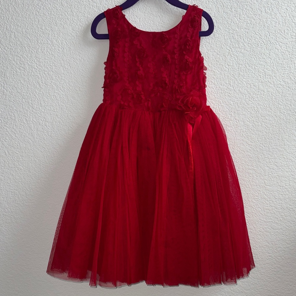 Girls Red Lace & Tulle Party Dress – The Children’s Place, Size 4